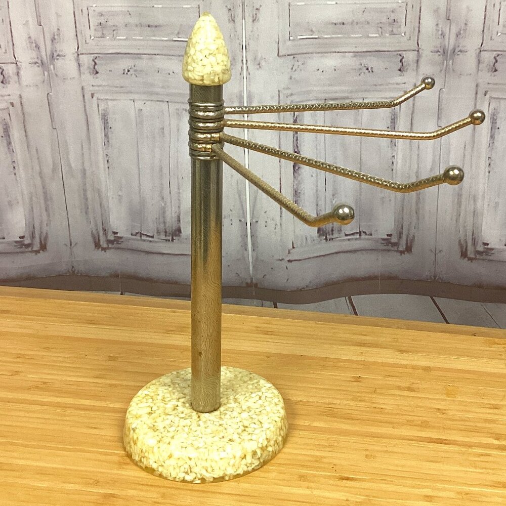 Vintage Brass & Resin Towel Rack Holder
